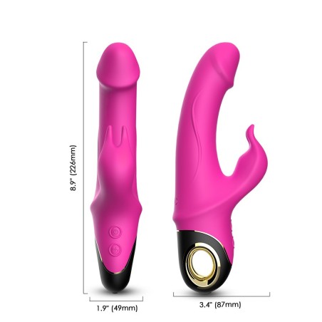 Vibromasseur Rabbit rose avec rotation