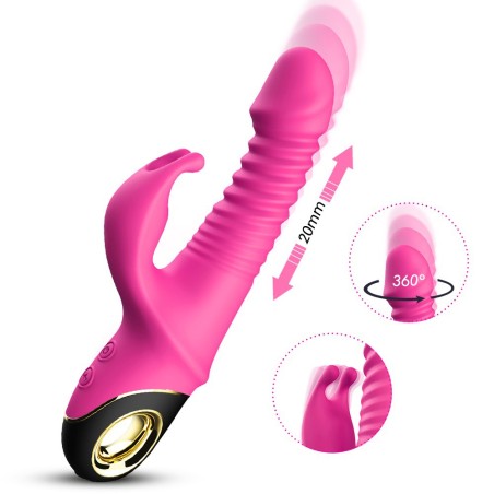 Vibromasseur rose Rabbit Va et Vient avec rotation