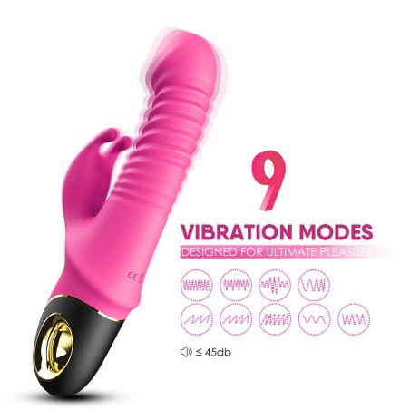 Vibromasseur rose Rabbit Va et Vient avec rotation