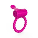 Anneau fuchsia vibrant silicone avec langue picots