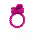 Anneau fuchsia vibrant silicone avec langue picots