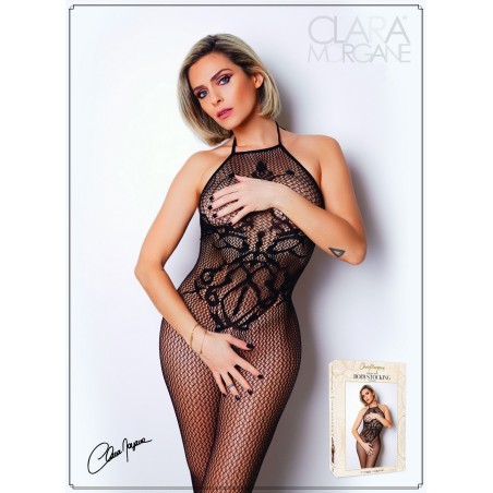 Bodystocking en résille noire à motifs - Le Numéro 12