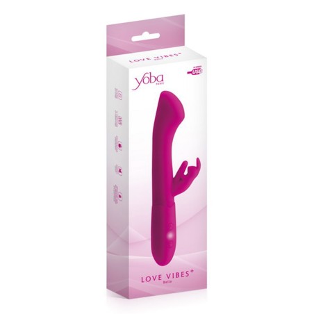 Vibromasseur rabbit Bella rose USB large tête point G 10 programmes