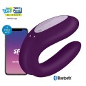 Satisfyer Vibromasseur pour couple connecté violet Double JOY CC5972420201