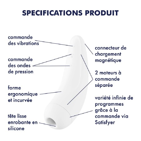 Satisfyer Stimulateur blanc connecté Curvy 2+ Satisfyer