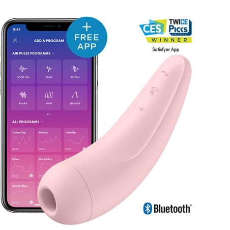 Satisfyer Stimulateur clitoridien connecté rose Curvy 2+ Satisfyer