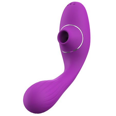 2 en 1 stimulateur de clitoris et vibromasseur point G violet flexible DINA