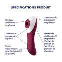 2 en 1 Vibromasseur et stimulateur de clitoris USB rouge Dual Crush