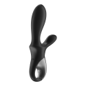 Vibromasseur rabbit noir USB, chauffant et connecté Heat Climax  Satisfyer