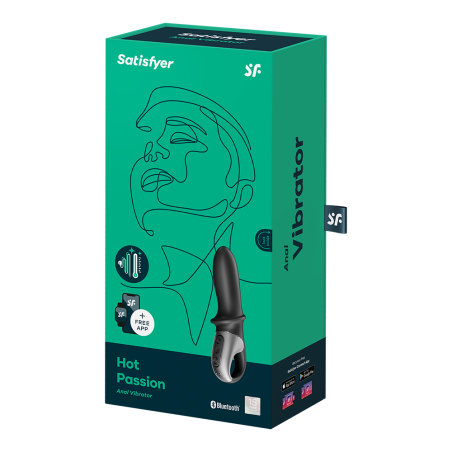 Vibromasseur noir USB, chauffant et connecté Hot Passion Satisfyer