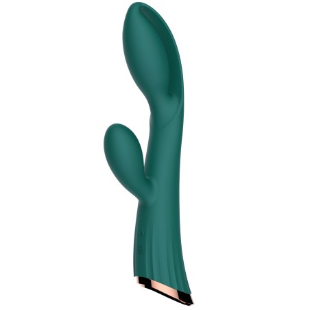 Vibromasseur vert avec stimulateur de clitoris LRIS USB