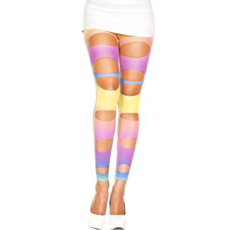 Legging arc en ciel pastel ajouré