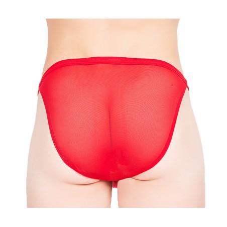 Tanga très fine résille rouge Malibu II