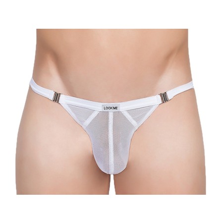 String stripper très fine résille blanc Malibu II