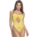 Body string en dentelle florale jaune