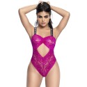 Body string en dentelle florale rose