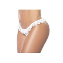 Culotte ouverte blanche avec froufrou en dentelle