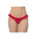 Culotte ouverte rouge avec froufrou en dentelle