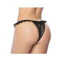 Culotte ouverte noire avec froufrou en dentelle