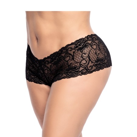 Shorty grande taille noir en dentelle