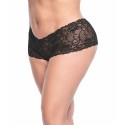 Shorty grande taille noir en dentelle