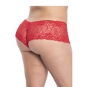 Shorty en dentelle rouge grande taille