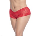 Shorty en dentelle rouge grande taille