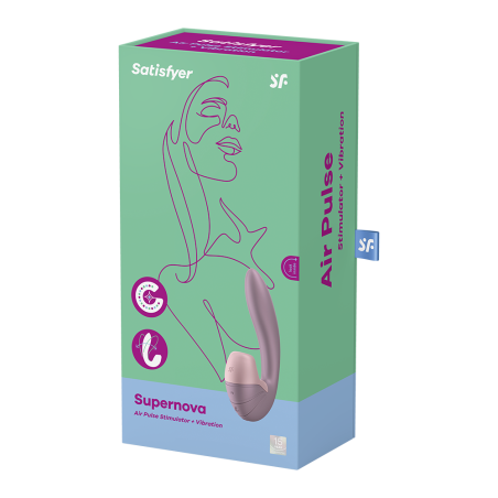 Satisfyer Vibromasseur point G avec stimulateur clitoris USB rose Supernova Satisfyer