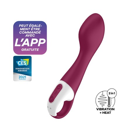 Satisfyer Vibromasseur point G chauffant connecté USB rouge Hot Spot Satisfyer