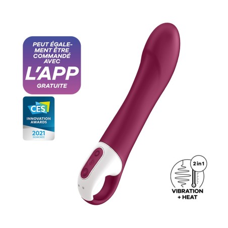 Satisfyer Vibromasseur chauffant connecté USB rouge Big Heat Satisfyer