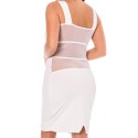 Robe sensuelle et habillée avec maille transparente blanche