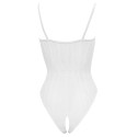 Body string en résille transparente et dentelle blanche