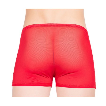 Boxer très fine résille rouge Malibu II