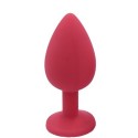 Plug anal rouge médium avec bijou strass