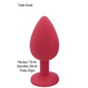 Plug anal rouge small avec bijou strass