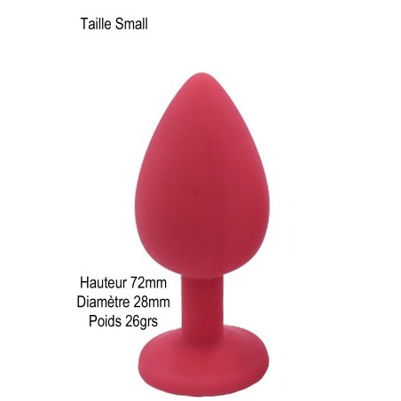 Plug anal rouge small avec bijou strass