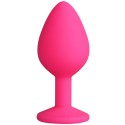 Plug anal rose large avec bijou strass