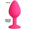 Plug anal rose large avec bijou strass