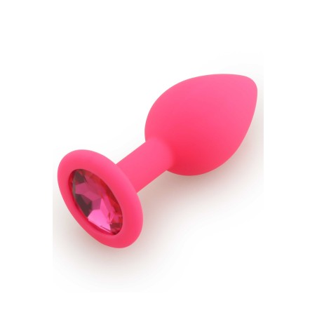 Plug anal rose médium avec bijou strass