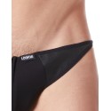 Slip brief noir sexy transparent et similicuir