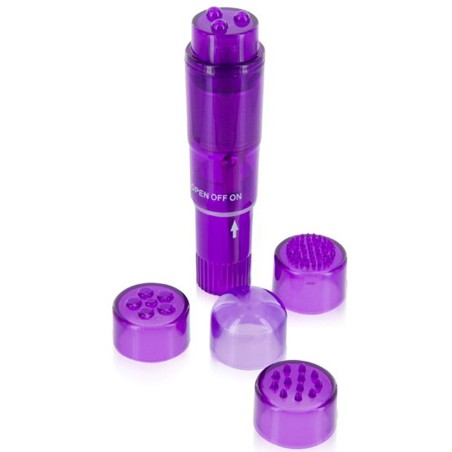 Stimulateur de clitoris violet têtes changeables