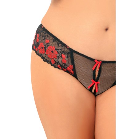 String dentelle ouvert grande taille avec petits nœuds