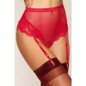 String rouge taille haute avec porte jarretelles intégrés détachables - DG1478RED