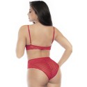 Ensemble deux pièces en dentelle rouge - MAL8815RED