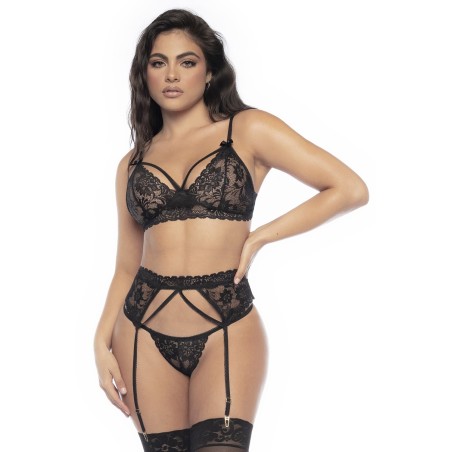 Ensemble lingerie 3 pièces noire - MAL8797BLK