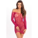 Mini robe transparente, manche longue - REN7083-SGA