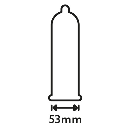 Préservatifs extra lubrifiés, en latex x12 avec réservoir Extra Wet 53 mm - R416584