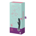 2 en 1 Vibromasseur rabbit et wand noir USB Triple Lover Satisfyer - CC597825