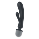 2 en 1 Vibromasseur rabbit et wand noir USB Triple Lover Satisfyer - CC597825