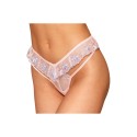 String avec broderie florale rose avec taille en forme de « V » - DG1495ROS